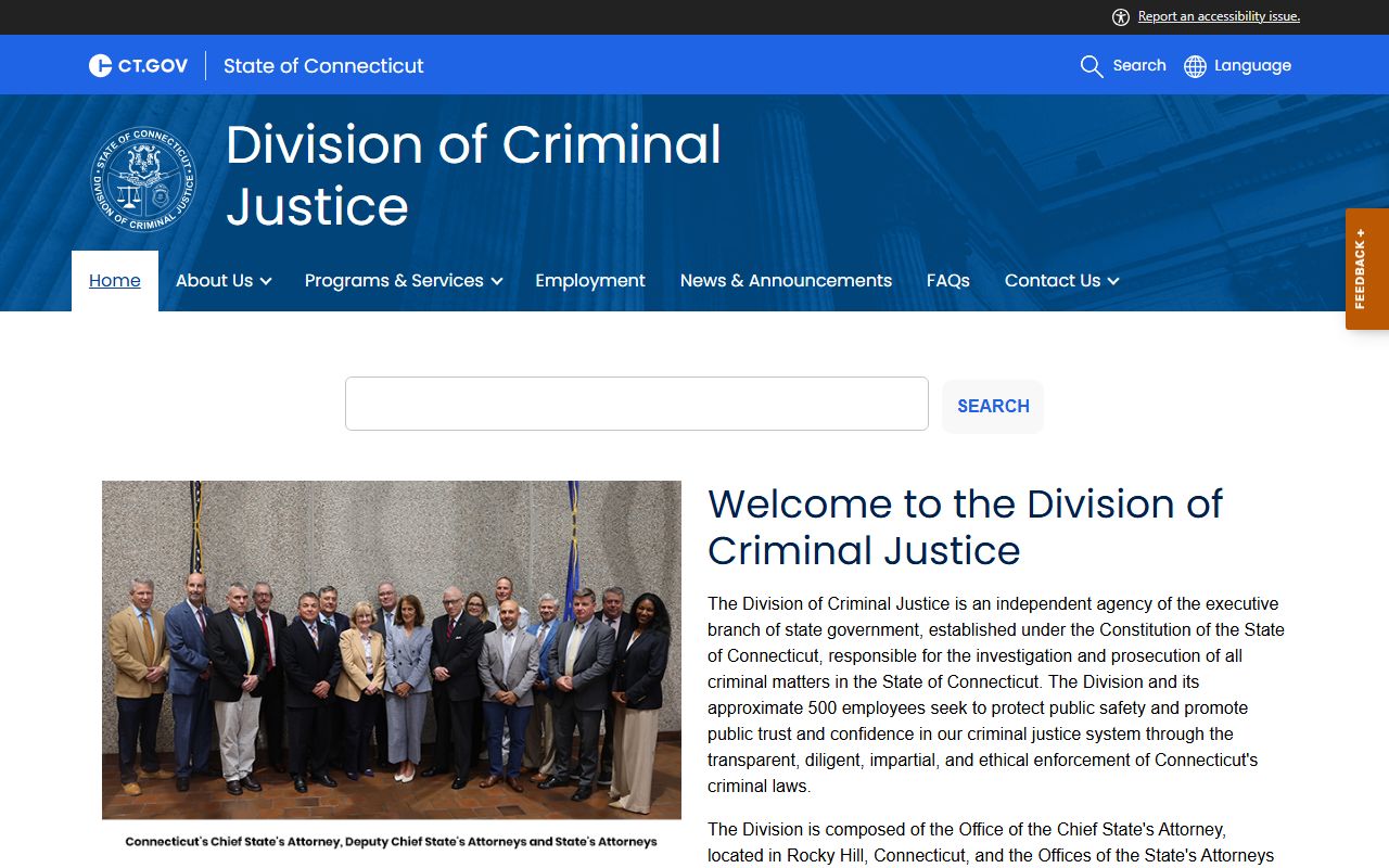 Connecticut Division of Criminal Justice for released inmates